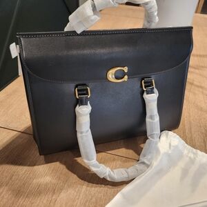 Coach Black Shoulder Bag with Gold Accents Size 36